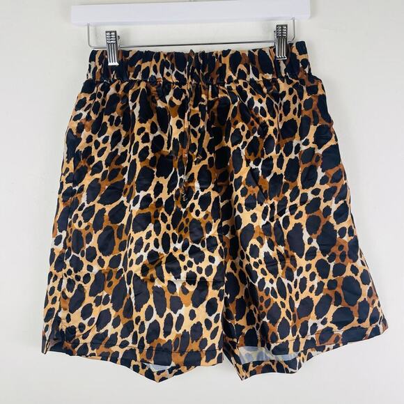 Inamorata cheetah print shorts high rise animal print size Small - Picture 1 of 8